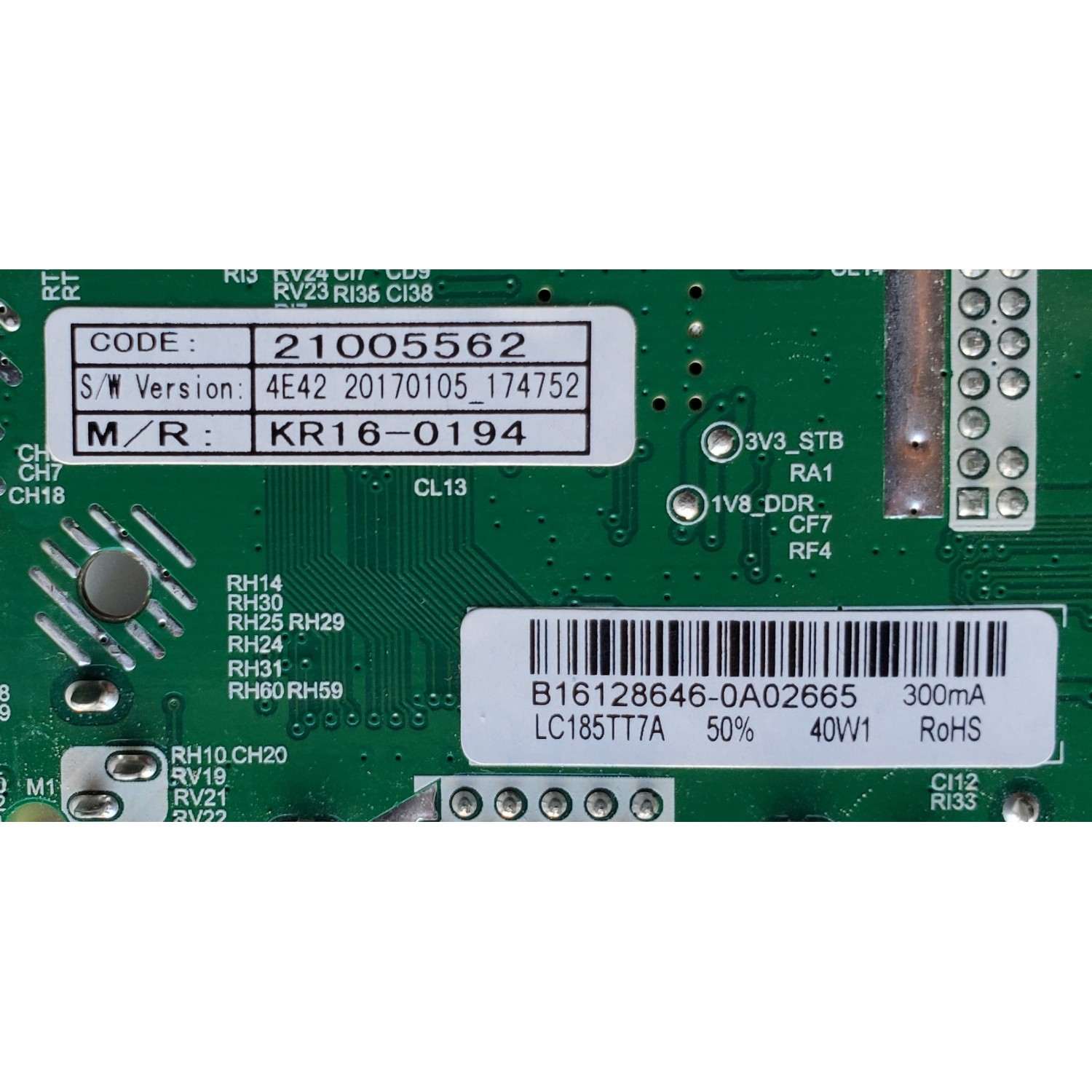 MAIN FUENTE PARA TV ELEMENT / NUMERO DE PARTE 21005562 / TP.MS3393A.PA671 / E17013-KK / B16128646-0A02665 / DISPLAY LC185TT7A 01 / MODELO ELEFW195	 - Imagen 5
